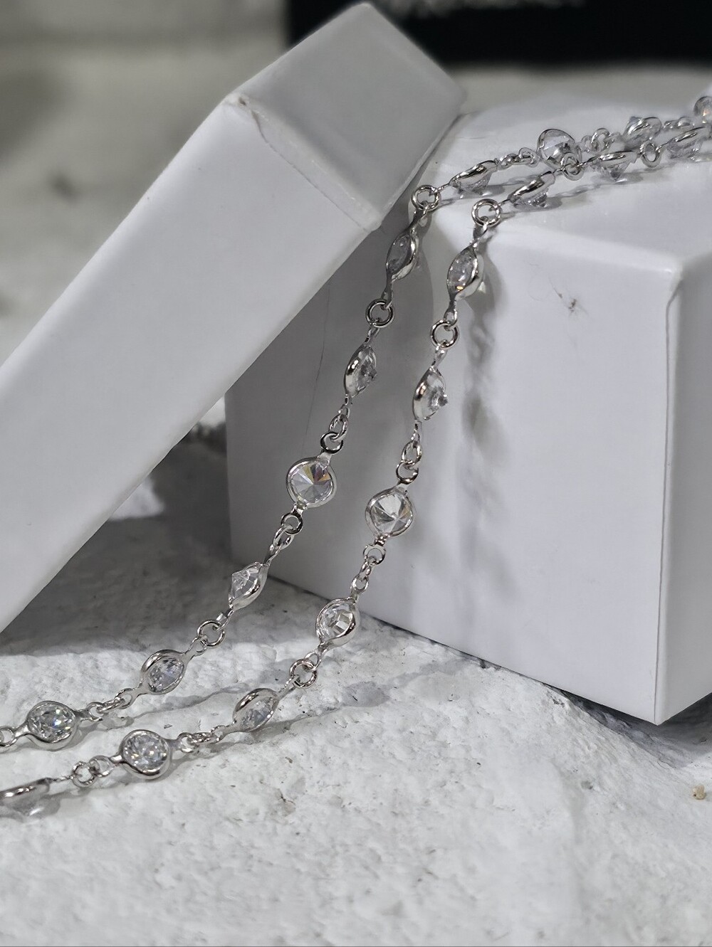 Sterling Silver CZ Convertible Layered Necklace | Bezel Set Cubic Zirconia